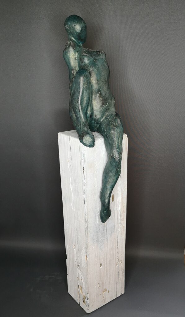Frank Linke "Lorelei" Skulptur (2020) | Abguss Alabaster | Gesamthöhe (einschl. Sockel): 61cm