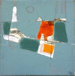 Dagmar Hintzmann "Vor der Stadt" (2014) | Mischtechnik auf Leinwand, 20 x 20 cm