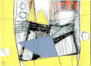 Dagmar Hintzmann "Kleines Segel" 2022 | Mix auf Pappe, 16x23 cm