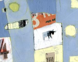 Dagmar Hintzmann, "Die Kuh", (2011) | Collage, Pigment und Acryl | 21x15 cm