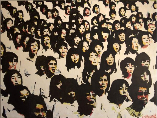 Henry Korwald "chinese choir", 2017, Öl auf Leinwand, 160x120 cm, 1.700,00 €