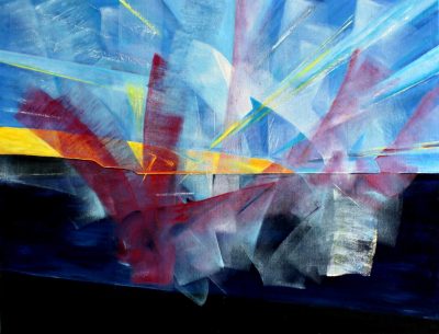 Koki van Trotten "Der Morgen der Seele (Sonnenuntergang in Rerik II)", 2020, Öl auf Leinwand, 87x113 cm
