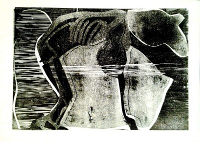 Ulrike Koloska "Metamorphosen III" (2021) | Linolschnitt/Collage | 60x80 cm