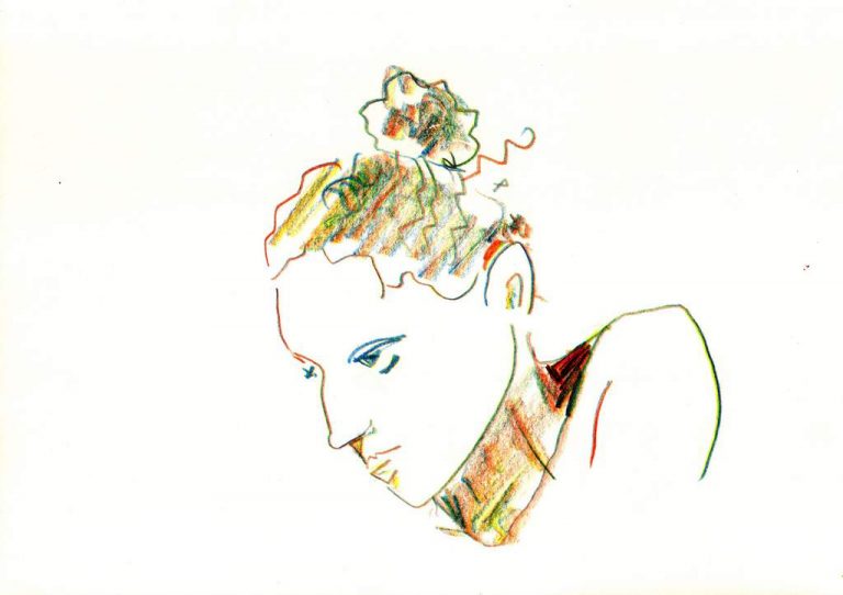 Michael Wahl "Focus" (2021), Magic Crayon auf Papier, 21x29 cm