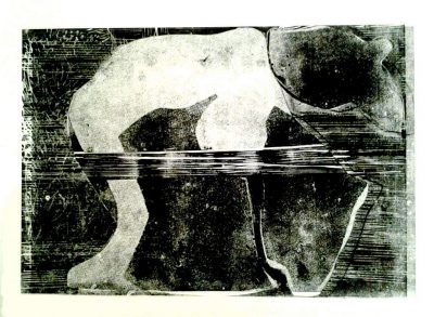 Ulrike Koloska "Metamorphosen I" (2021) | Linolschnitt, Collage, Unikat | 60x80 cm