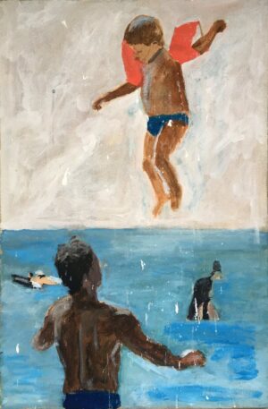 Márton Dés "Spiel im Wasser" 2021 | Acryl auf Leinwand, 61x40 cm